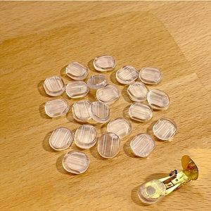 12 Pieces Earring Clip On Pads Clear and White Silicone Comfort Cushions.